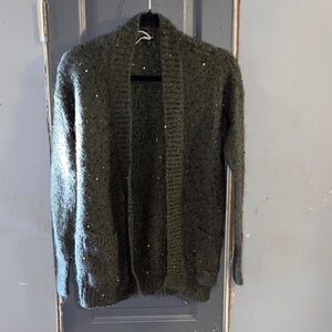 Express Dark Green Cardigan Sweater